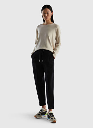 Benetton Yüksek Bel Normal Siyah Kadın Pantolon 312144DI4DF00J