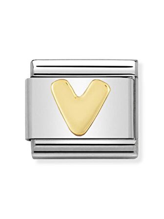 Composable Classic Dekoratif Link - Harfler - V harfi - (22 V) 18K Altın