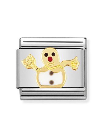 Composable Classic Dekoratif Link - Noel - Kardan adam - (04 Snowman) 18K Altın