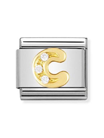 Composable Classic Dekoratif Link - Harfler CZ - C - (03 C) 18K Altın Zirkon