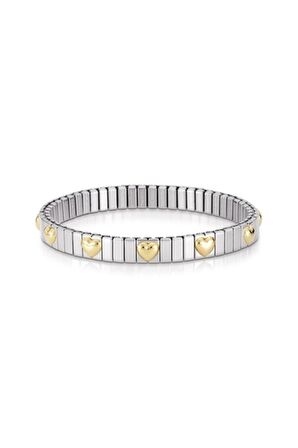 Extensıon Bracelet (s) In Stainless Steel With 18k Gold And 12 Symbols (005_heart)