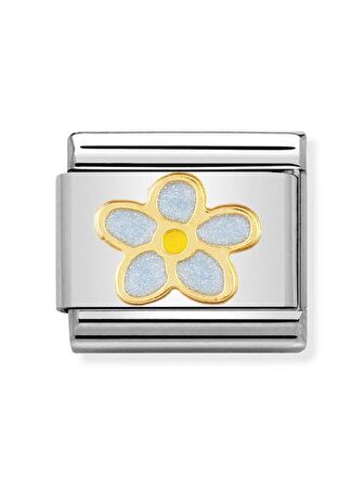 Composable Classic Dekoratif Link - Doğa - Unutmabeni Çiçeği -  18K Altın