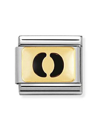 Composable Classic Dekoratif Link - Harfler Siyah - O - (15 O) 18K Altın