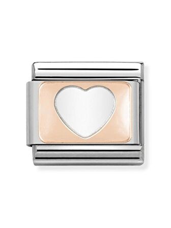 Composable Classic Dekoratif Link - Plakalar - Kalp - (08 Heart) 9K Rose Altın