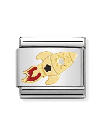 Composable Classic Dekoratif Link - Semboller - Roket gemisi - (48 Rocketship) 18K Altın