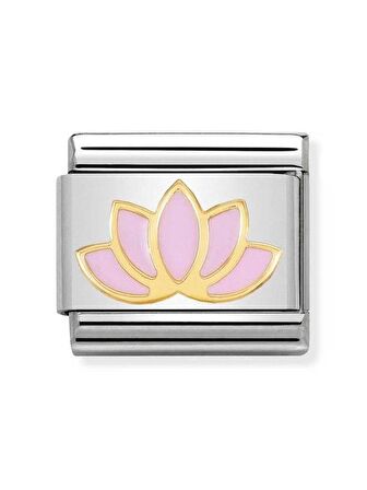 Composable Classic Dekoratif Link - Doğa - Lotus çiçeği - (17 Lotus flower) 18K Altın