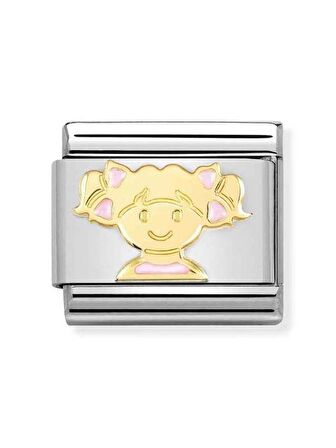 Composable Classic Dekoratif Link - Semboller - Pembe kız - (66 Pink Girl) 18K Altın