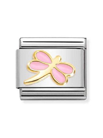 Composable Classic Dekoratif Link - Semboller - Pembe yusufçuk -  18K Altın