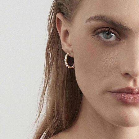 Chic&Charm - Küpe - Yeşil yüzgeç, sarı altın