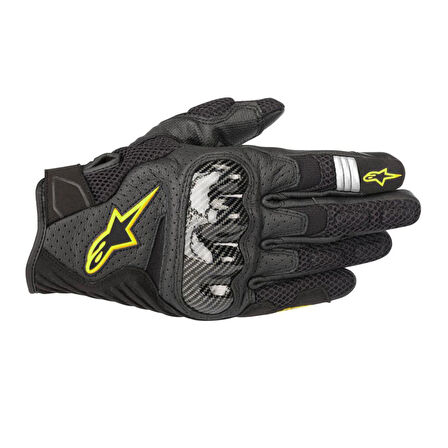 Alpinestars SMX-1 Air V2 Korumalı Motosiklet Eldiveni Siyah  Sarı