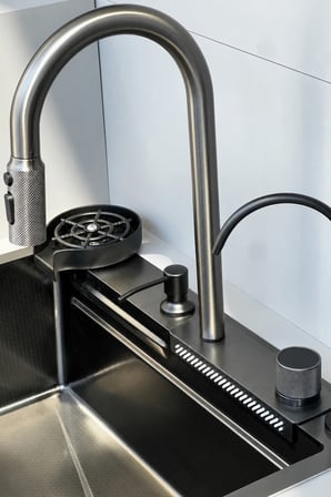 Vievo Focus 60 cm Arıtmalı Akıllı Çelik Eviye Seti, Sabunluk, Bardak Yıkama Aparatı ve Küvet Dahil