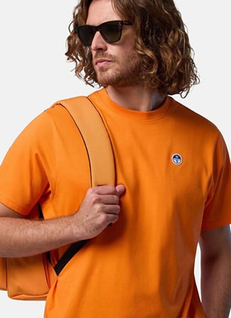 North Sails Turuncu Erkek Regular Fit Logo Baskılı T-Shirt NS0000692970