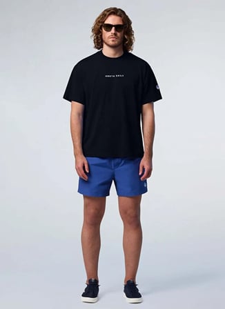 North Sails Siyah Erkek Regular Fit Logo Baskılı T-Shirt NS0000693029