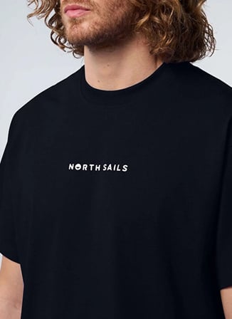 North Sails Siyah Erkek Regular Fit Logo Baskılı T-Shirt NS0000693029