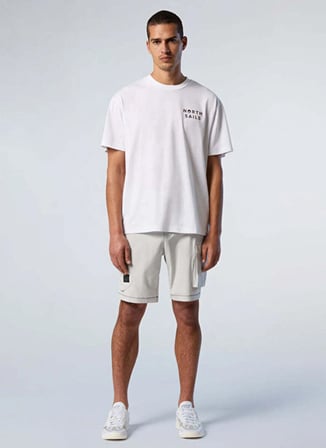North Sails Beyaz Erkek Regular Fit Logo Baskılı T-Shirt NS0000693042