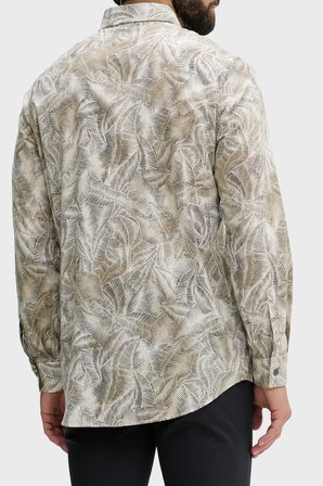 Armani Exchange Desenli Oversize Uzun Kollu Gömlek Erkek GÖMLEK XM002290 AF22716 F1146 KREM