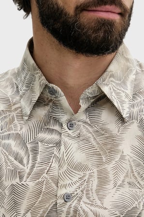 Armani Exchange Desenli Oversize Uzun Kollu Gömlek Erkek GÖMLEK XM002290 AF22716 F1146 KREM