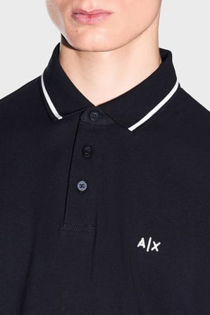 Armani Exchange % 100 Pamuk Regular Fit Şerit Detaylı Polo Erkek POLO XM002356 AF13026 UB101 LACİVERT