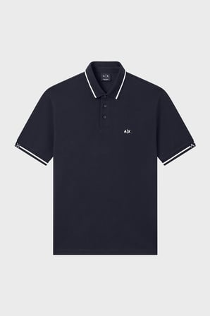 Armani Exchange % 100 Pamuk Regular Fit Şerit Detaylı Polo Erkek POLO XM002356 AF13026 UB101 LACİVERT