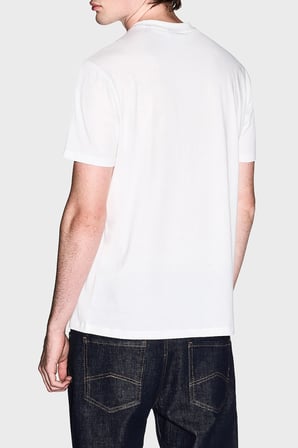 Armani Exchange Baskılı Pamuklu Regular Fit Bisiklet Yaka T Shirt Erkek T SHİRT XM002501 AF10356 U0009 EKRU