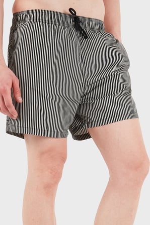 Emporio Armani Çizgili Mayo Short Erkek DENİZ ŞORTU EM000583 AF20445 F1039 SİYAH-BEJ