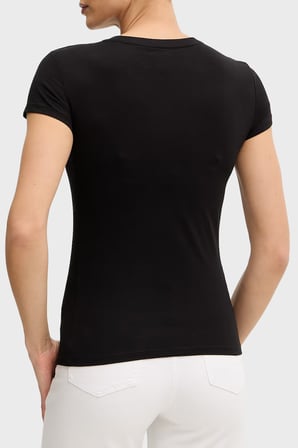 Armani Exchange Pamuklu Slim Fit Bisiklet Yaka T Shirt Bayan T SHİRT XW002327 AF10358 UC001 SİYAH