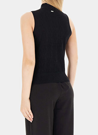 Armani Exchange Dik Yaka Standart Düz Siyah Kazak Kadın XW001318