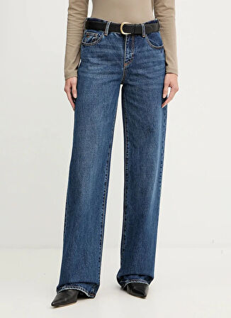 Armani Exchange Yüksek Bel Düz Paça Standart Antrasit Kadın Denim Pantolon XW000056