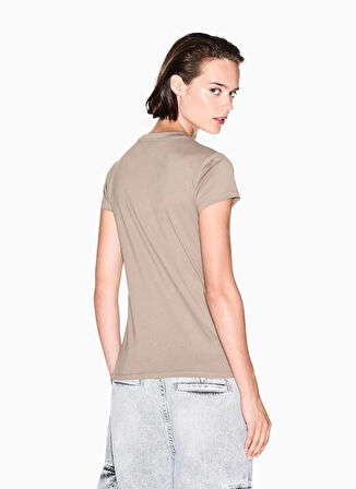 Armani Exchange Yuvarlak Yaka Desenli Kahve Kadın T-Shirt XW001369