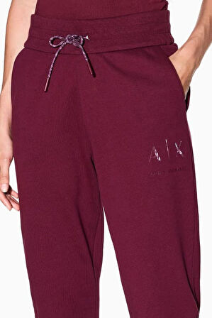 Kadın Regular Fit Baskı Logolu Jogger Eşofman Altı - Mürdüm | S