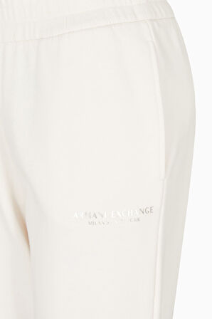 Kadın Regular Fit Logolu Jogger Eşofman Altı - Krem | M