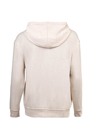 Kadın Regular Fit Fermuarlı Kapüşonlu Sweatshirt - Krem | L