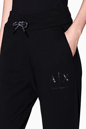 Kadın Regular Fit Baskı Logolu Jogger Eşofman Altı - Siyah | XS