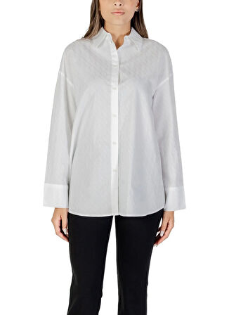 Armani Exchange Standart Gömlek Yaka Düz Beyaz Kadın Gömlek XW001424