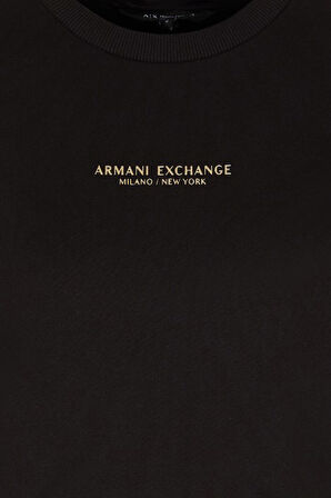 Kadın Regular Fit Gold Logolu Sweatshirt - Siyah | XL