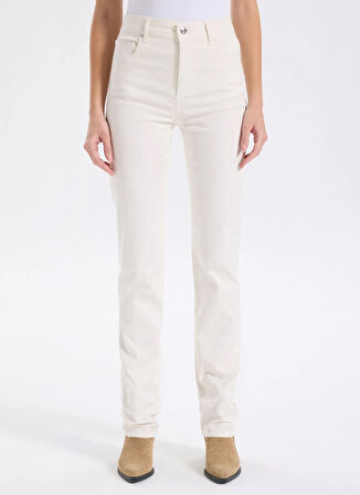 Armani Exchange Yüksek Bel Düz Paça Standart Ekru Kadın Denim Pantolon XW000072