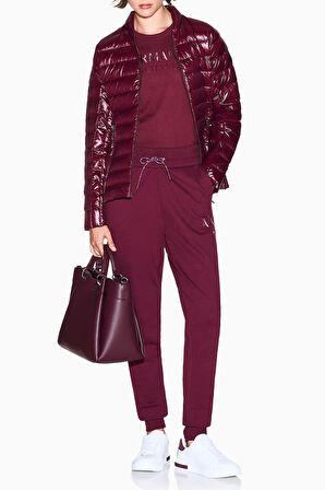 Kadın Regular Fit Baskı Logolu Jogger Eşofman Altı - Mürdüm | XS