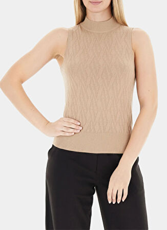 Armani Exchange Dik Yaka Standart Düz Beyaz Kazak Kadın XW001318