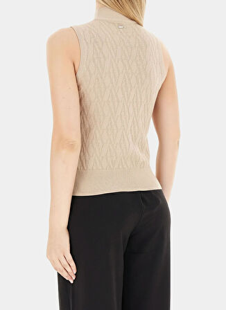 Armani Exchange Dik Yaka Standart Düz Beyaz Kazak Kadın XW001318