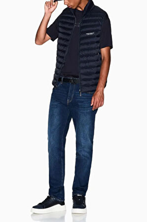 Erkek Regular Fit Kabartma Yazı Logolu Pamuklu T-Shirt - Lacivert | S