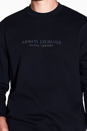 Erkek Regular Fit Kabartma Yazı Logolu Sweatshirt - Lacivert | M