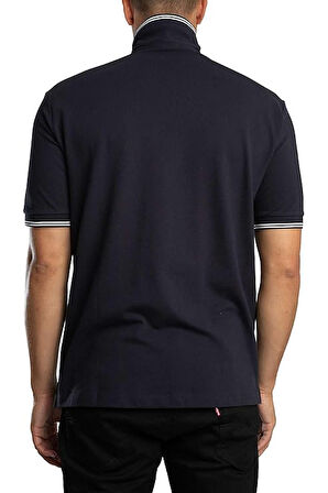 Erkek Regular Fit Yakası Çizgili Polo Yaka T-Shirt - Lacivert | M