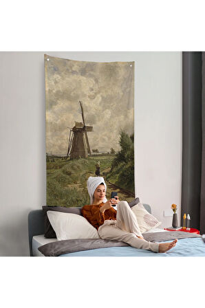 Carl Malchin- Ahrenshoop Yakınındaki Yel Değirmeni Duvar Örtüsü-8033