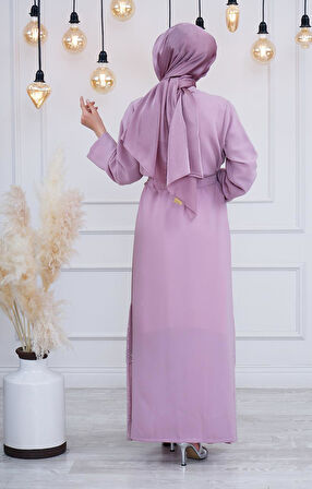 WHITE CORNER Abaya 1847 Pudra