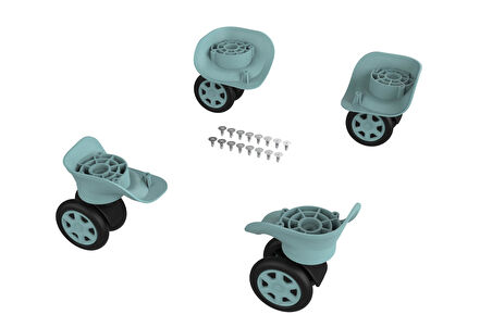 Keo-Plus ABS Valiz Tekerleği Çift Teker Turkuaz Renk