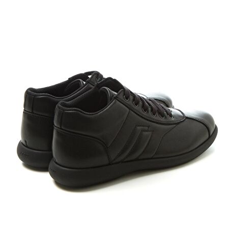 Frau Yuvarlak Burun Kısa Topuk Bağcıklı Spor Siyah Klasik Bot 