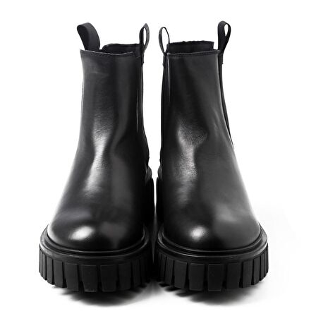 SİYAH Kadın Bot 86L3 FRAU BEATLES LEATHER RUBBER B