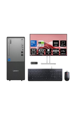 ThinkCentre Neo 50T G6 Ultra 5 225 32GB 512GB SSD GT1030/4GB W11P Masaüstü Bilgisayar + 27"