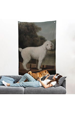 George Stubbs Beyaz Kaniş Duvar Örtüsü-8034