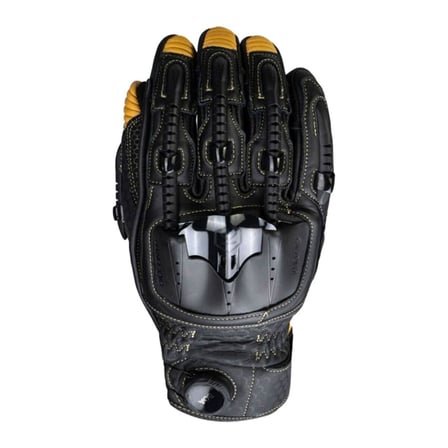 Knox Handroid Pod MK5 Kısa Korumalı Deri Motosiklet Eldiveni Siyah  Kahve